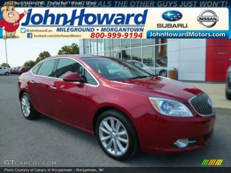 Crystal Red Tintcoat / Ebony 2012 Buick Verano FWD