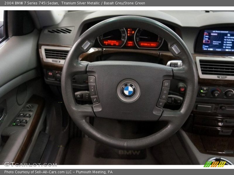 Titanium Silver Metallic / Basalt Grey/Stone Green 2004 BMW 7 Series 745i Sedan