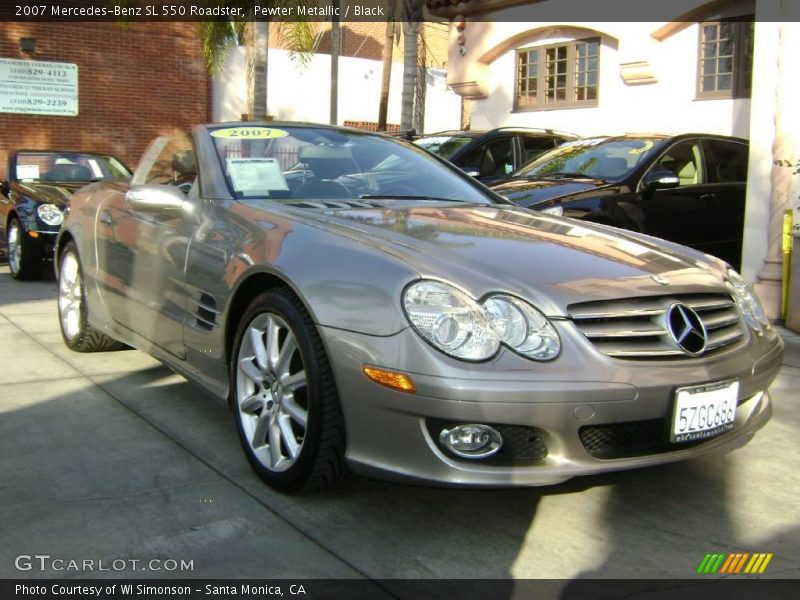 Pewter Metallic / Black 2007 Mercedes-Benz SL 550 Roadster