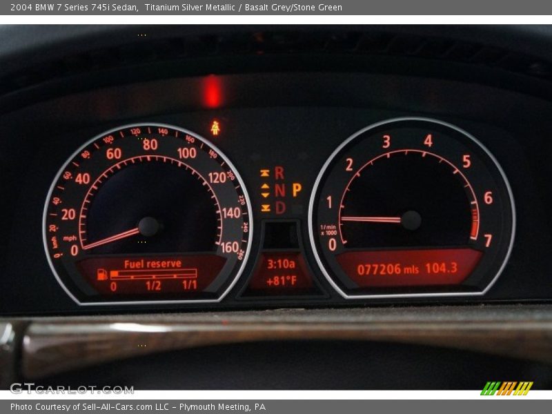 Titanium Silver Metallic / Basalt Grey/Stone Green 2004 BMW 7 Series 745i Sedan