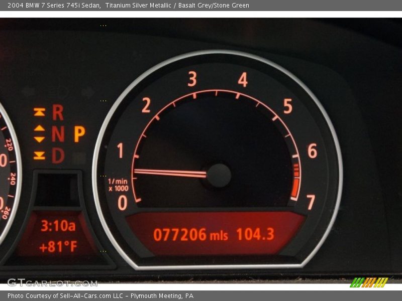 Titanium Silver Metallic / Basalt Grey/Stone Green 2004 BMW 7 Series 745i Sedan