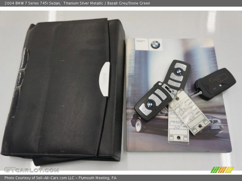 Titanium Silver Metallic / Basalt Grey/Stone Green 2004 BMW 7 Series 745i Sedan