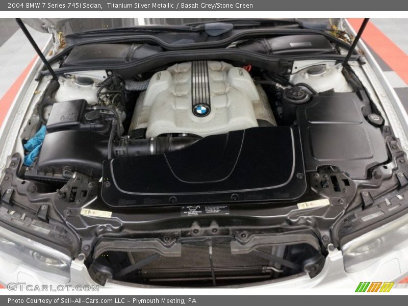 Titanium Silver Metallic / Basalt Grey/Stone Green 2004 BMW 7 Series 745i Sedan