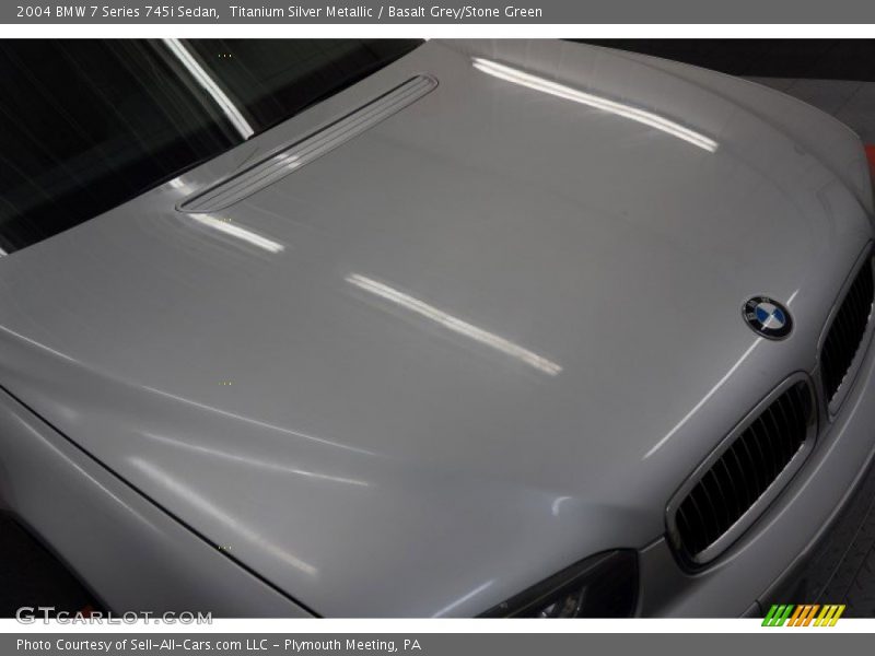 Titanium Silver Metallic / Basalt Grey/Stone Green 2004 BMW 7 Series 745i Sedan