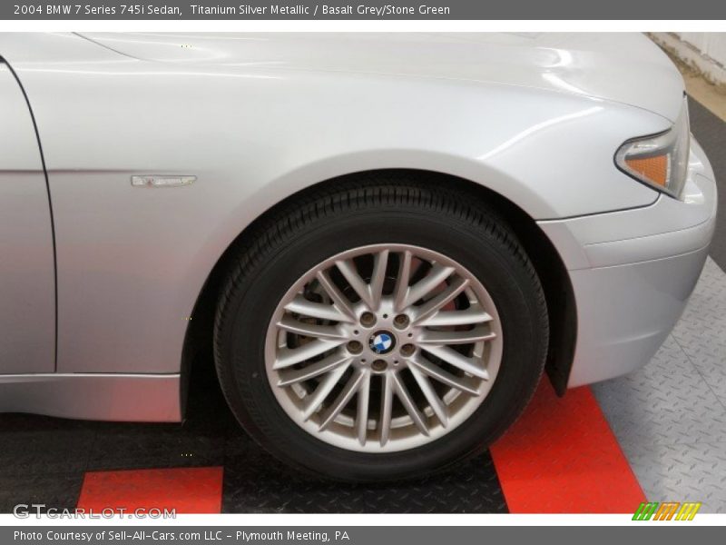 Titanium Silver Metallic / Basalt Grey/Stone Green 2004 BMW 7 Series 745i Sedan