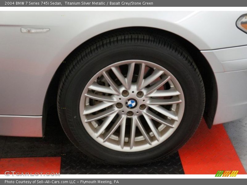 Titanium Silver Metallic / Basalt Grey/Stone Green 2004 BMW 7 Series 745i Sedan