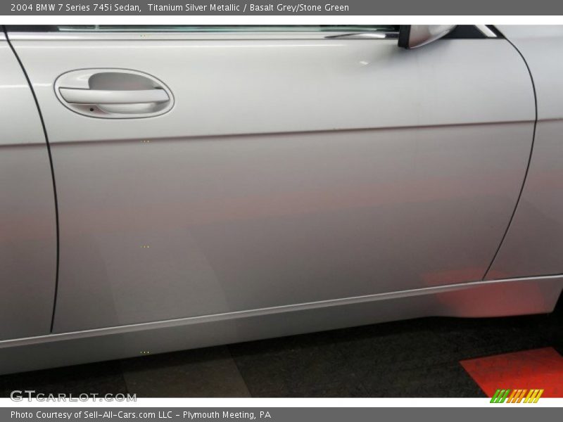 Titanium Silver Metallic / Basalt Grey/Stone Green 2004 BMW 7 Series 745i Sedan