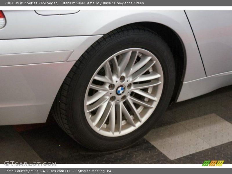 Titanium Silver Metallic / Basalt Grey/Stone Green 2004 BMW 7 Series 745i Sedan