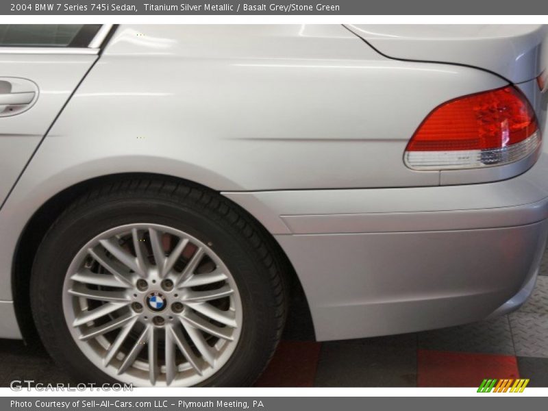 Titanium Silver Metallic / Basalt Grey/Stone Green 2004 BMW 7 Series 745i Sedan