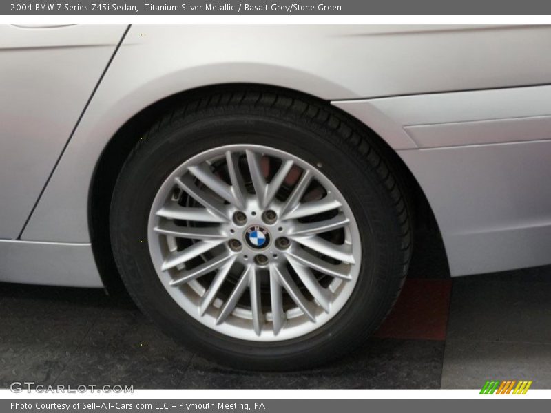 Titanium Silver Metallic / Basalt Grey/Stone Green 2004 BMW 7 Series 745i Sedan