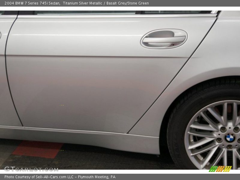 Titanium Silver Metallic / Basalt Grey/Stone Green 2004 BMW 7 Series 745i Sedan