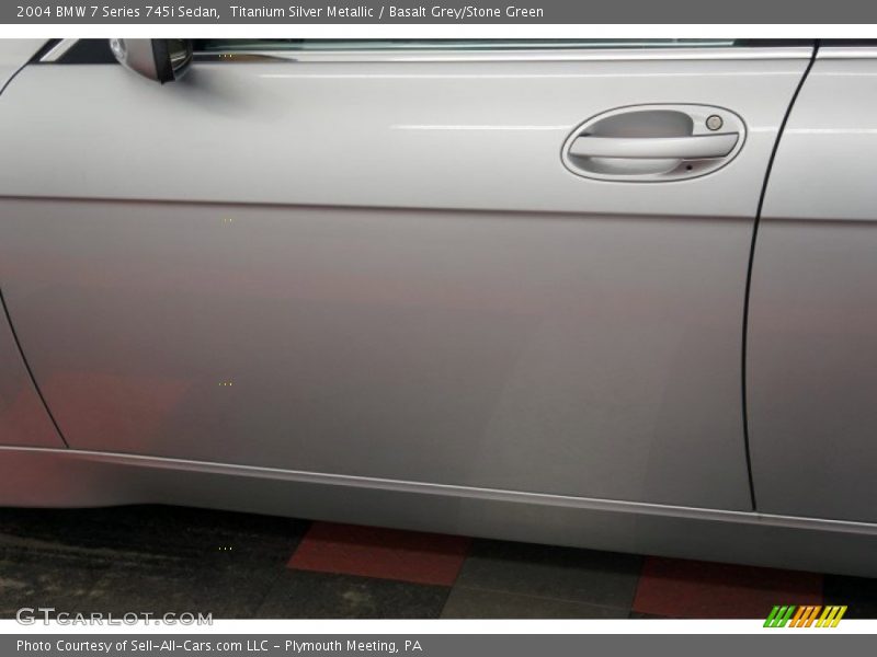 Titanium Silver Metallic / Basalt Grey/Stone Green 2004 BMW 7 Series 745i Sedan