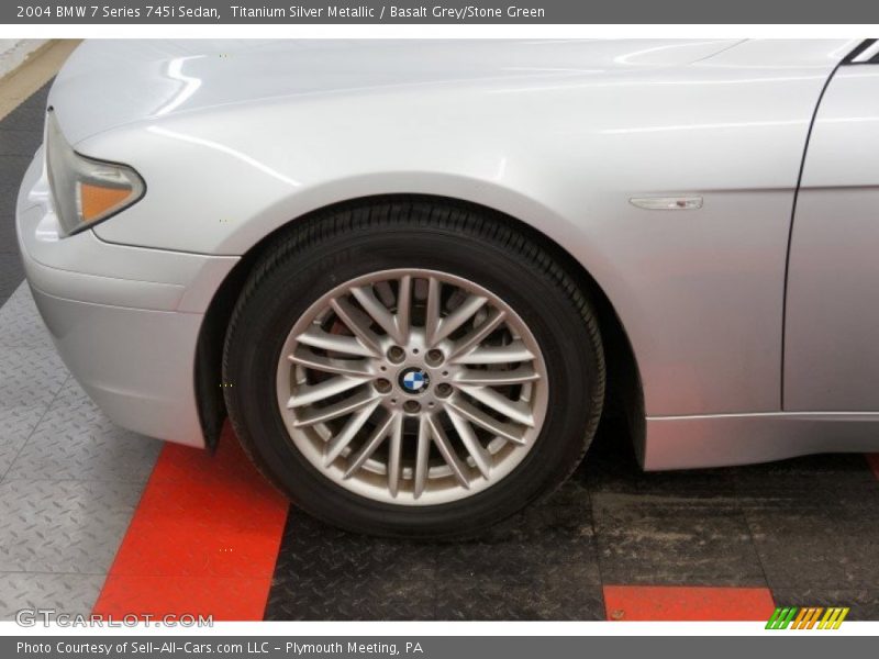 Titanium Silver Metallic / Basalt Grey/Stone Green 2004 BMW 7 Series 745i Sedan