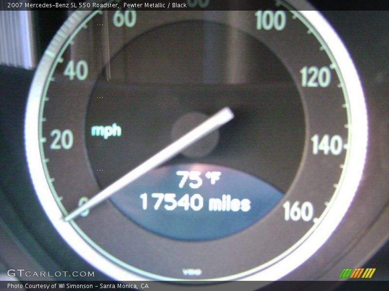 Pewter Metallic / Black 2007 Mercedes-Benz SL 550 Roadster