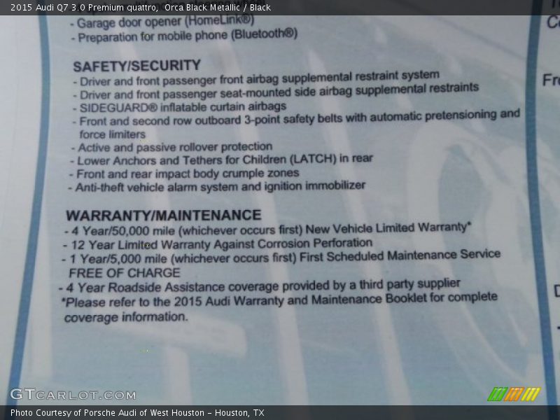 Orca Black Metallic / Black 2015 Audi Q7 3.0 Premium quattro