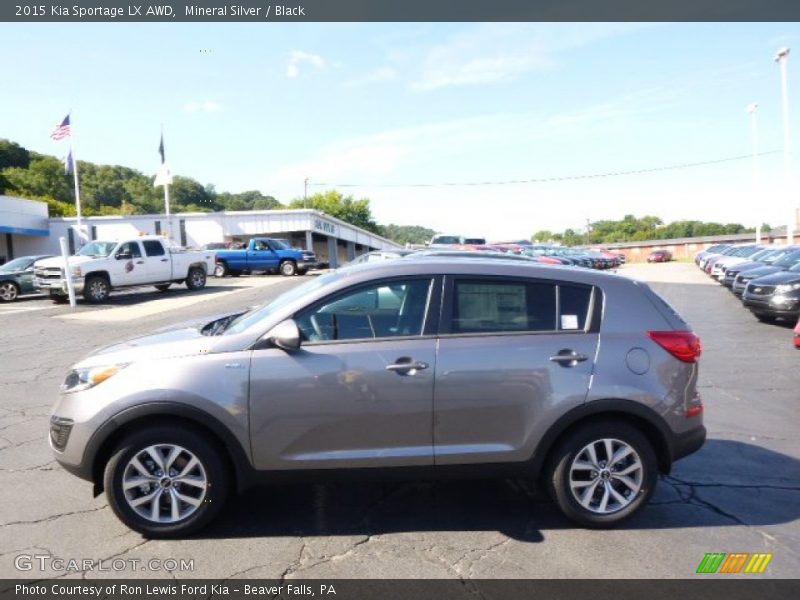 Mineral Silver / Black 2015 Kia Sportage LX AWD