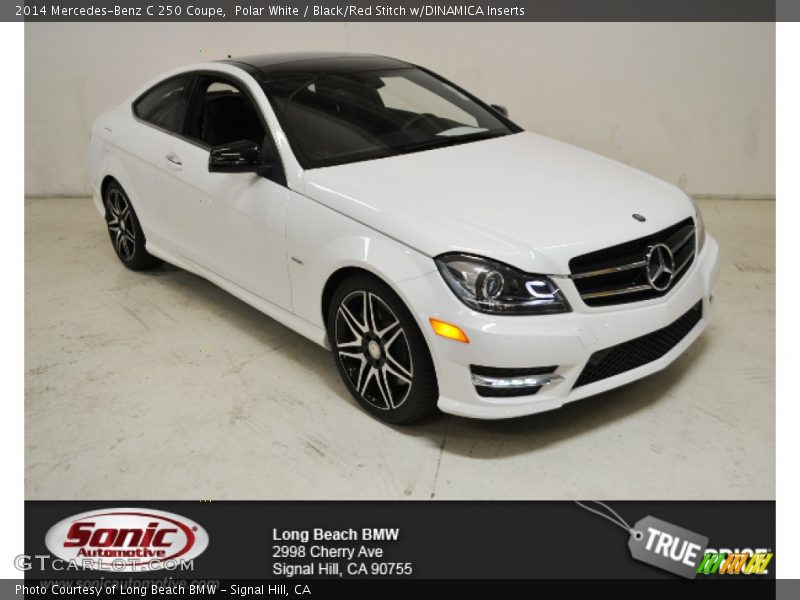 Polar White / Black/Red Stitch w/DINAMICA Inserts 2014 Mercedes-Benz C 250 Coupe