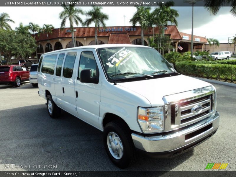 Oxford White / Medium Flint 2014 Ford E-Series Van E350 XLT Extended 15 Passenger Van