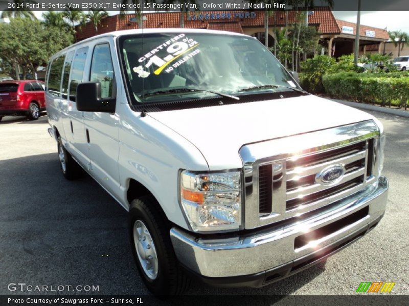 Oxford White / Medium Flint 2014 Ford E-Series Van E350 XLT Extended 15 Passenger Van