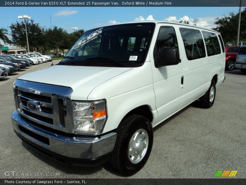 Oxford White / Medium Flint 2014 Ford E-Series Van E350 XLT Extended 15 Passenger Van
