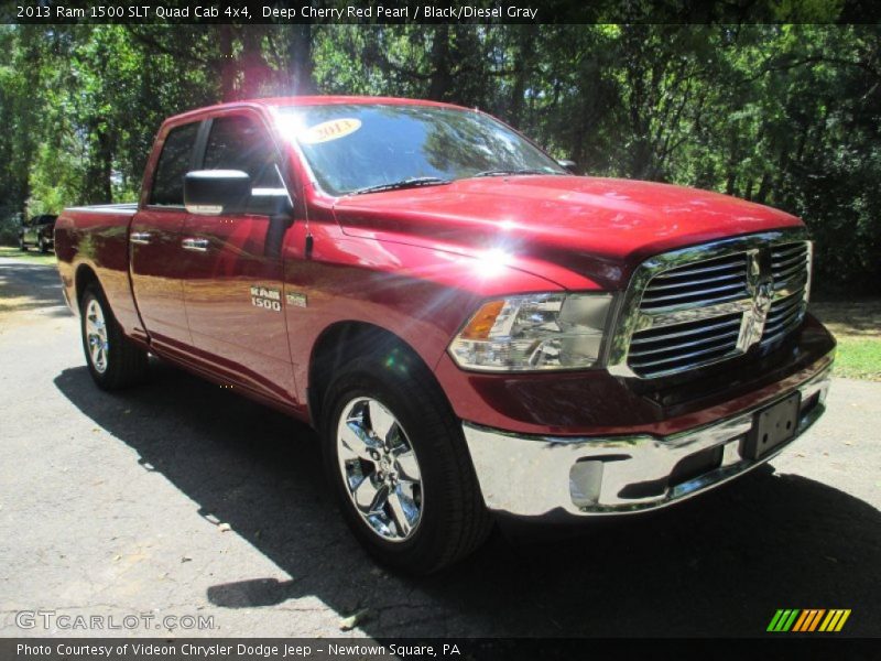 Deep Cherry Red Pearl / Black/Diesel Gray 2013 Ram 1500 SLT Quad Cab 4x4