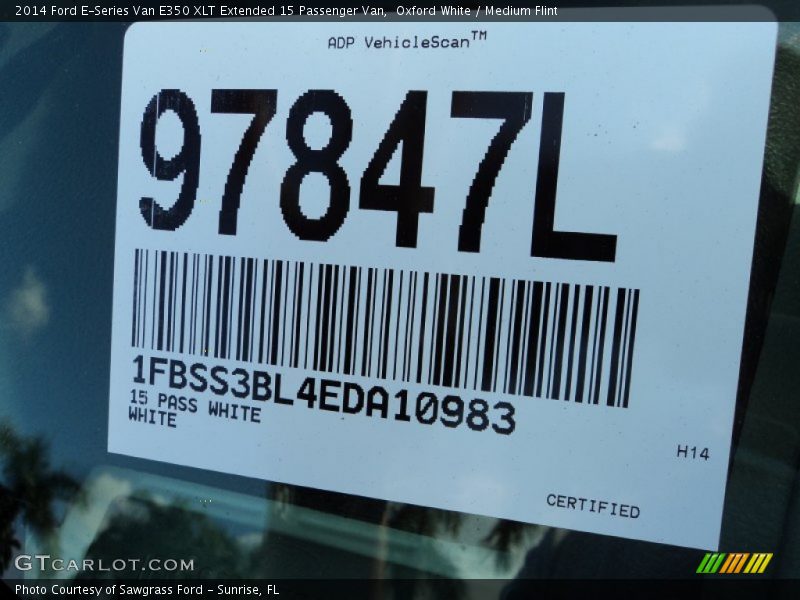 Oxford White / Medium Flint 2014 Ford E-Series Van E350 XLT Extended 15 Passenger Van