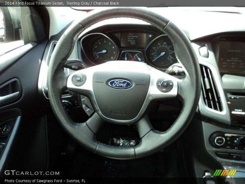 Sterling Gray / Charcoal Black 2014 Ford Focus Titanium Sedan