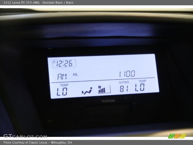 Obsidian Black / Black 2012 Lexus RX 350 AWD