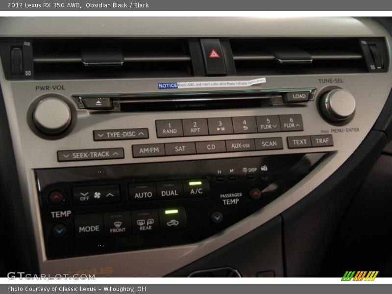 Obsidian Black / Black 2012 Lexus RX 350 AWD