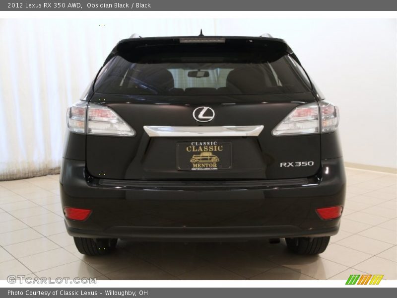 Obsidian Black / Black 2012 Lexus RX 350 AWD