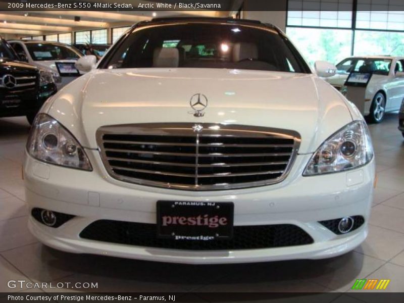 Arctic White / Black/Savanna 2009 Mercedes-Benz S 550 4Matic Sedan