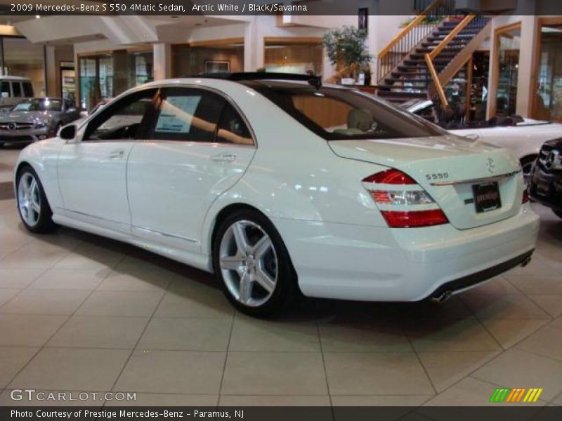 Arctic White / Black/Savanna 2009 Mercedes-Benz S 550 4Matic Sedan