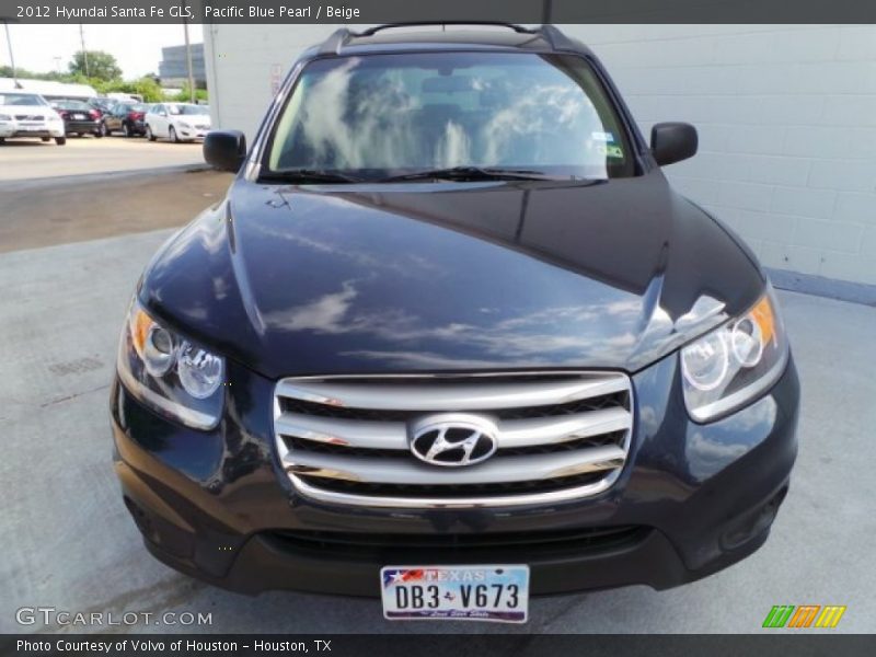 Pacific Blue Pearl / Beige 2012 Hyundai Santa Fe GLS