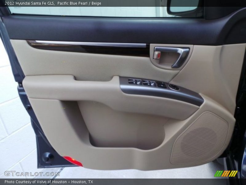 Pacific Blue Pearl / Beige 2012 Hyundai Santa Fe GLS
