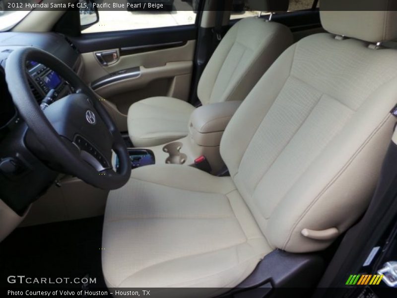 Pacific Blue Pearl / Beige 2012 Hyundai Santa Fe GLS