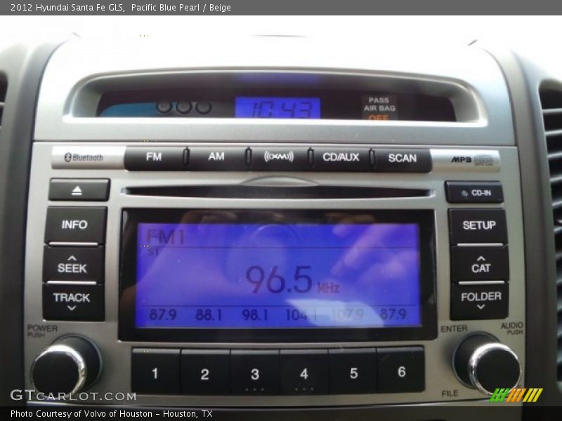 Pacific Blue Pearl / Beige 2012 Hyundai Santa Fe GLS