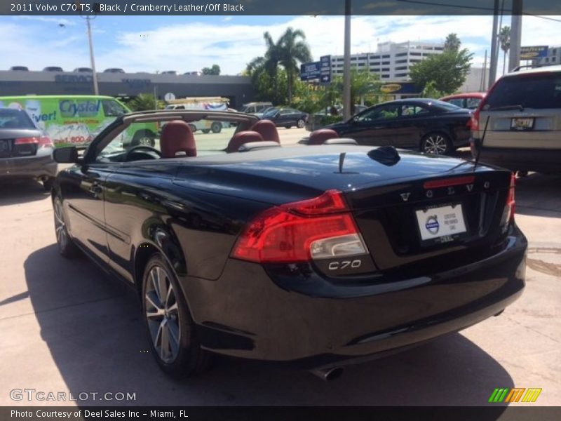 Black / Cranberry Leather/Off Black 2011 Volvo C70 T5