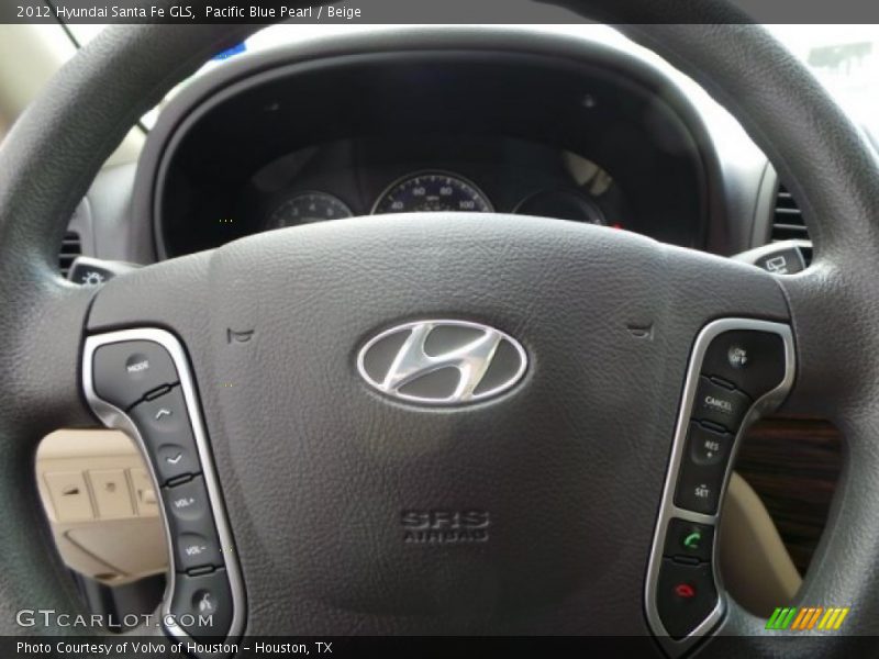 Pacific Blue Pearl / Beige 2012 Hyundai Santa Fe GLS