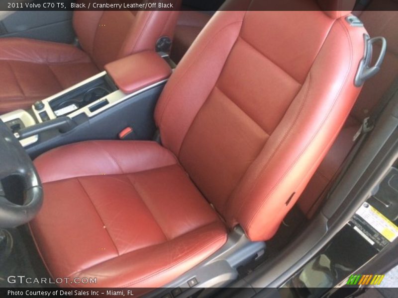 Black / Cranberry Leather/Off Black 2011 Volvo C70 T5