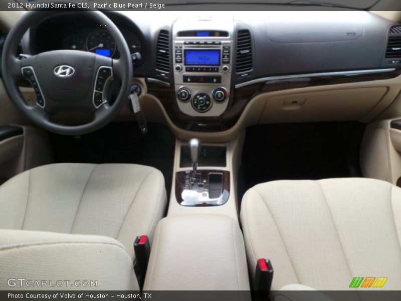 Pacific Blue Pearl / Beige 2012 Hyundai Santa Fe GLS