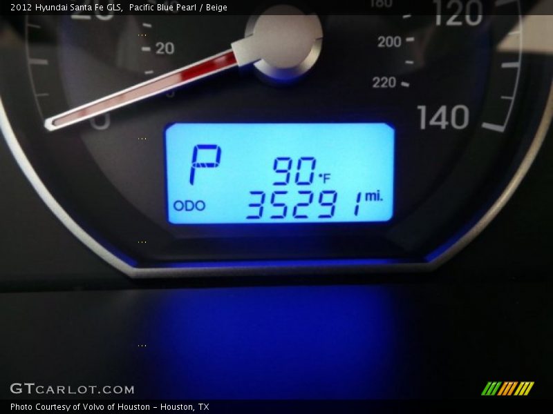 Pacific Blue Pearl / Beige 2012 Hyundai Santa Fe GLS