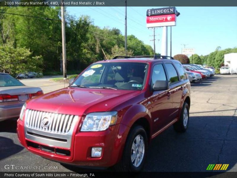 Vivid Red Metallic / Black 2008 Mercury Mariner V6 4WD