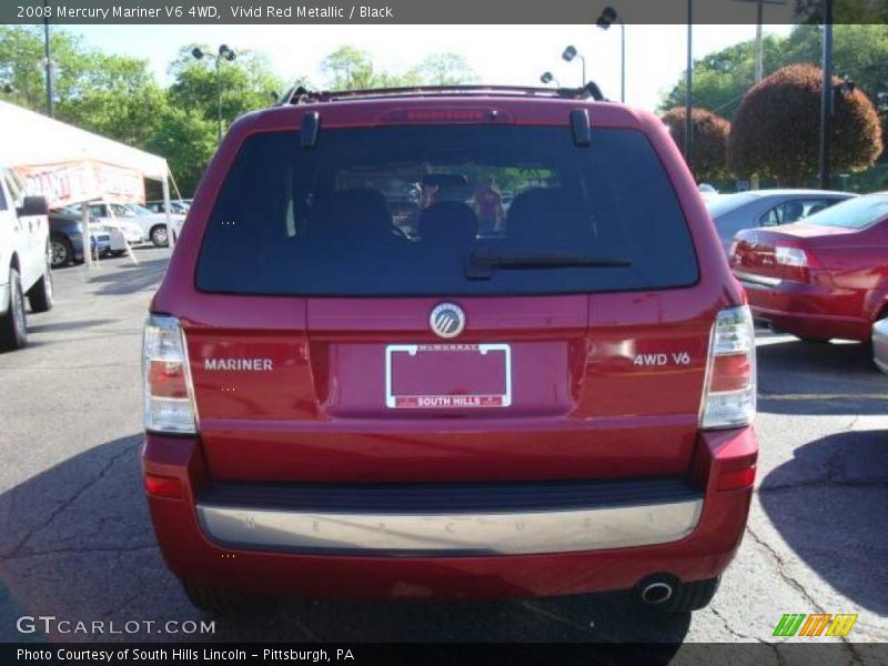Vivid Red Metallic / Black 2008 Mercury Mariner V6 4WD