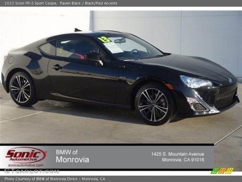Raven Black / Black/Red Accents 2013 Scion FR-S Sport Coupe