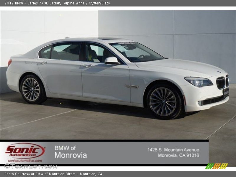 Alpine White / Oyster/Black 2012 BMW 7 Series 740Li Sedan