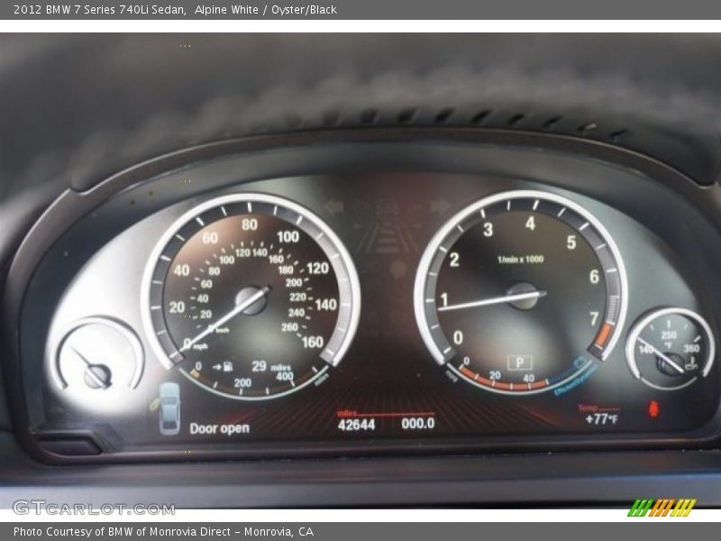 Alpine White / Oyster/Black 2012 BMW 7 Series 740Li Sedan