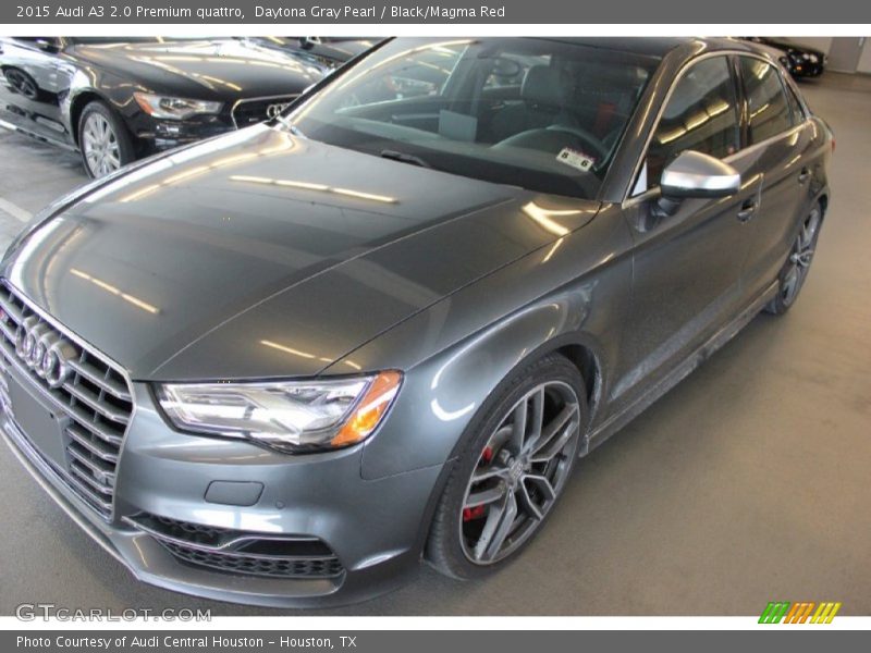 Daytona Gray Pearl / Black/Magma Red 2015 Audi A3 2.0 Premium quattro