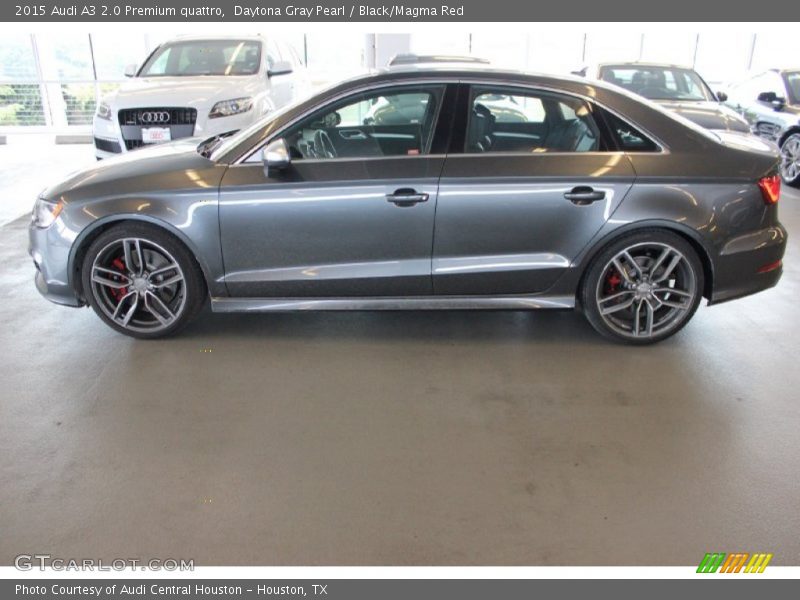 Daytona Gray Pearl / Black/Magma Red 2015 Audi A3 2.0 Premium quattro