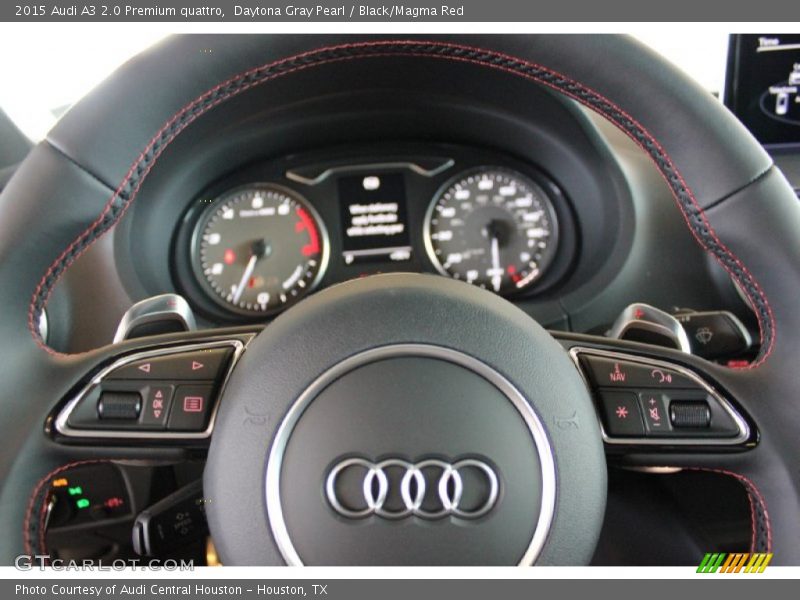 Daytona Gray Pearl / Black/Magma Red 2015 Audi A3 2.0 Premium quattro