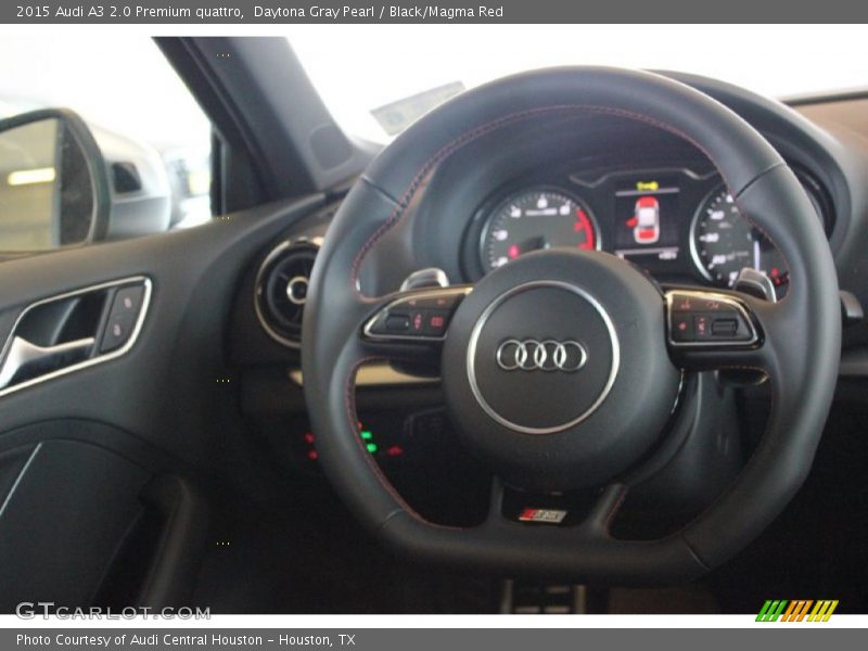 Daytona Gray Pearl / Black/Magma Red 2015 Audi A3 2.0 Premium quattro